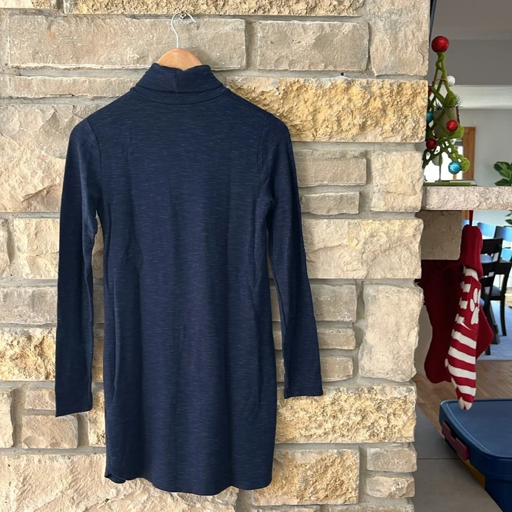 Abercrombie & Fitch Heathered Navy Turtleneck Tunic Top Size Small - Picture 6 of 12